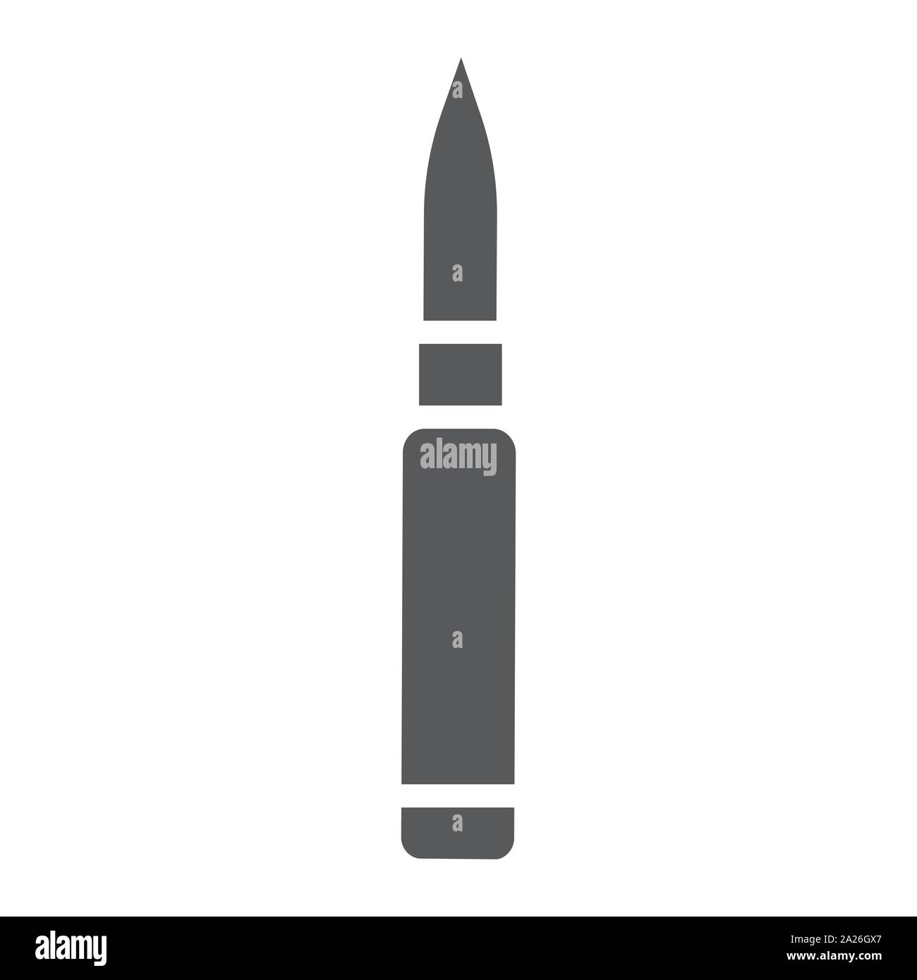 Rocket launcher glyph icon, army and military, rifle cartridge sign ...