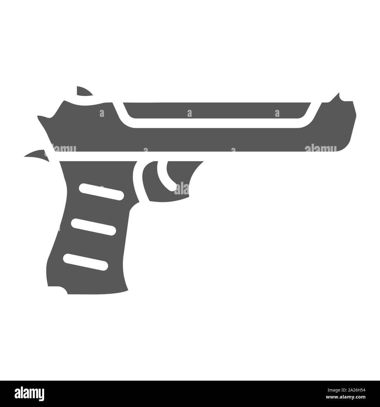 Desert eagle gun glyph icon, army and weapon, handgun sign, vector graphics, a solid pattern on a white background. Stock Vector