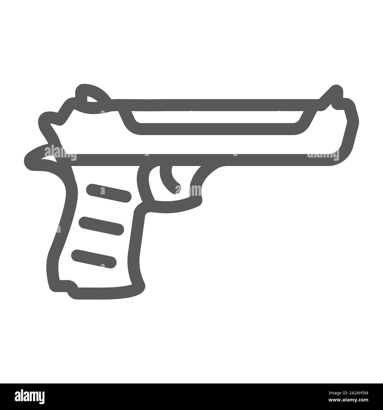 Desert eagle gun line icon, army and weapon, handgun sign, vector graphics, a linear pattern on a white background. Stock Vector