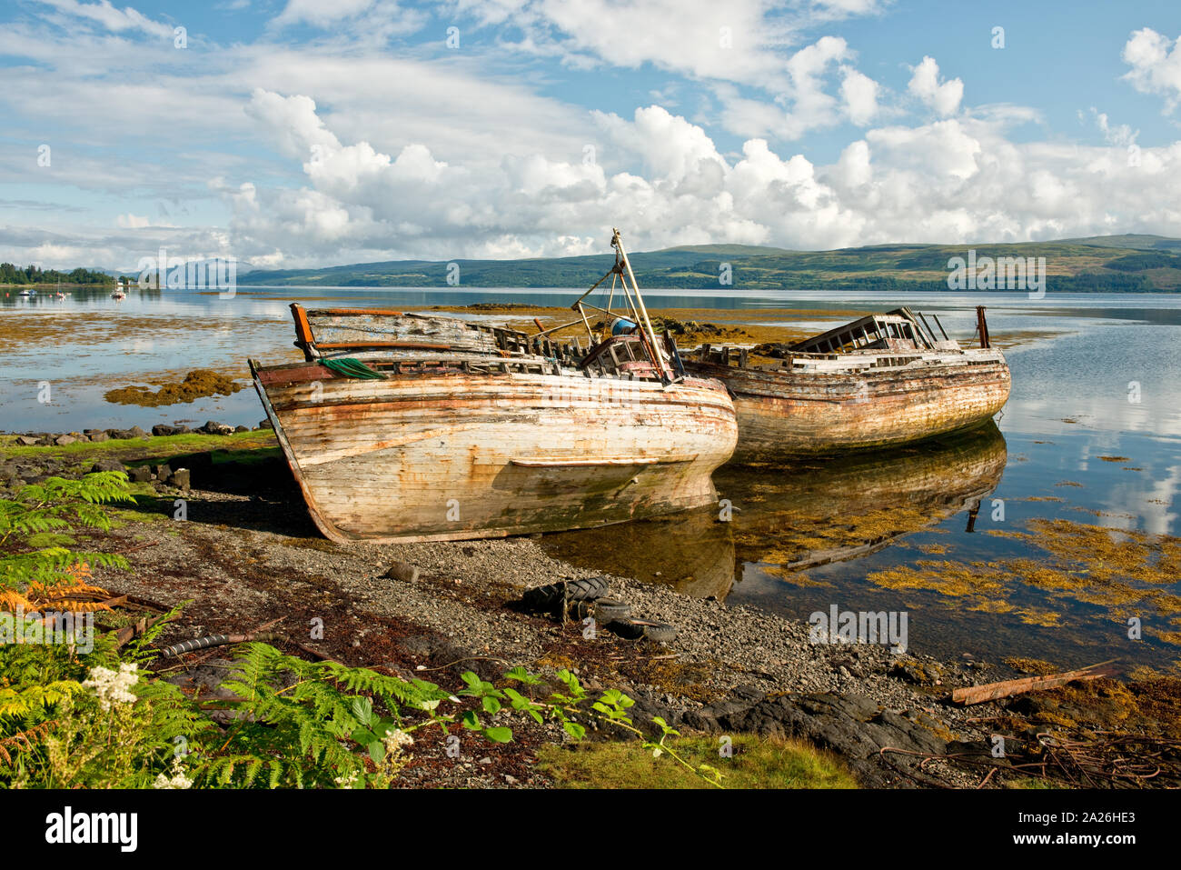Abandoned fishing boats. Salen, Isle of Mull, Scotland Stock Photo - Alamy