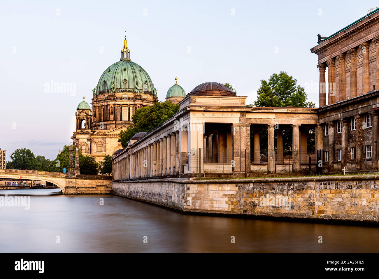 Scenic Golden View Of Spree River Alte Nationalgalerie And Berlin scenic-golden-view-of-spree-river-alte-nationalgalerie-and-berlin
