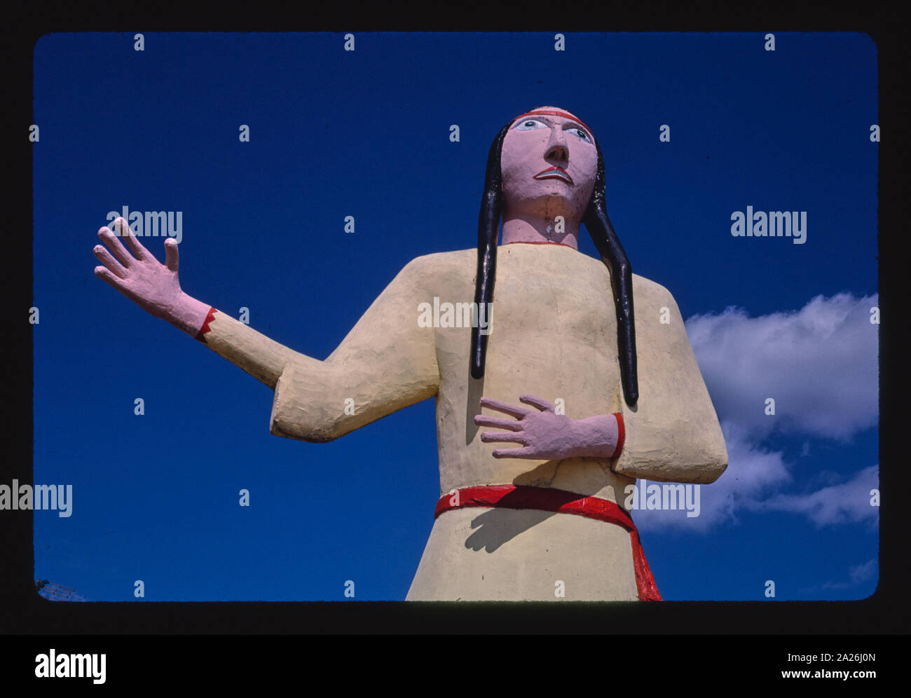 Pocahontas statue at souvenir stand, detail I, Route 3, Pocahontas