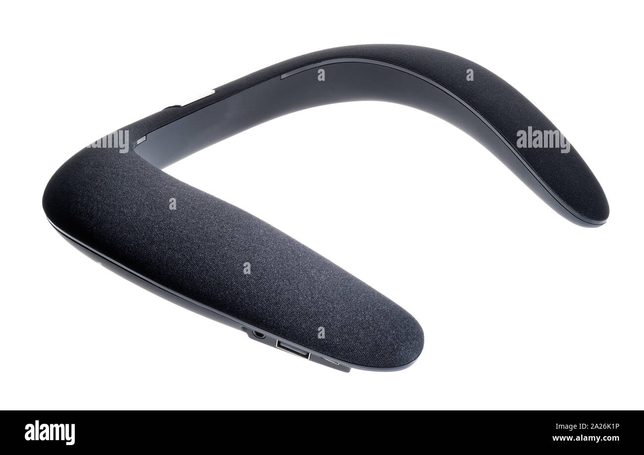 Audiowave wearable neck speaker Stock Photo