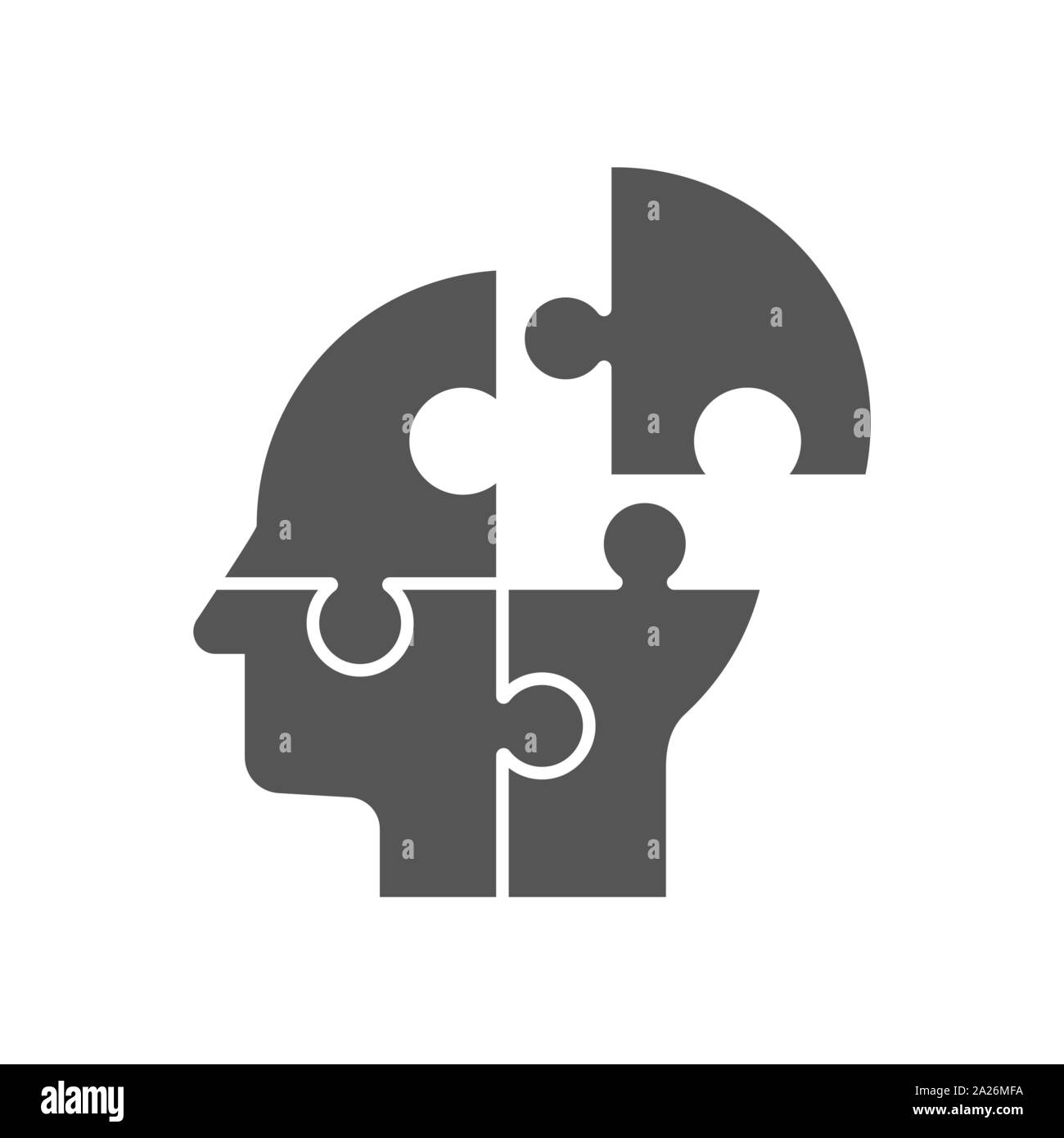 Puzzle shaped head, business concept vector design. EPS 10 Stock Vector