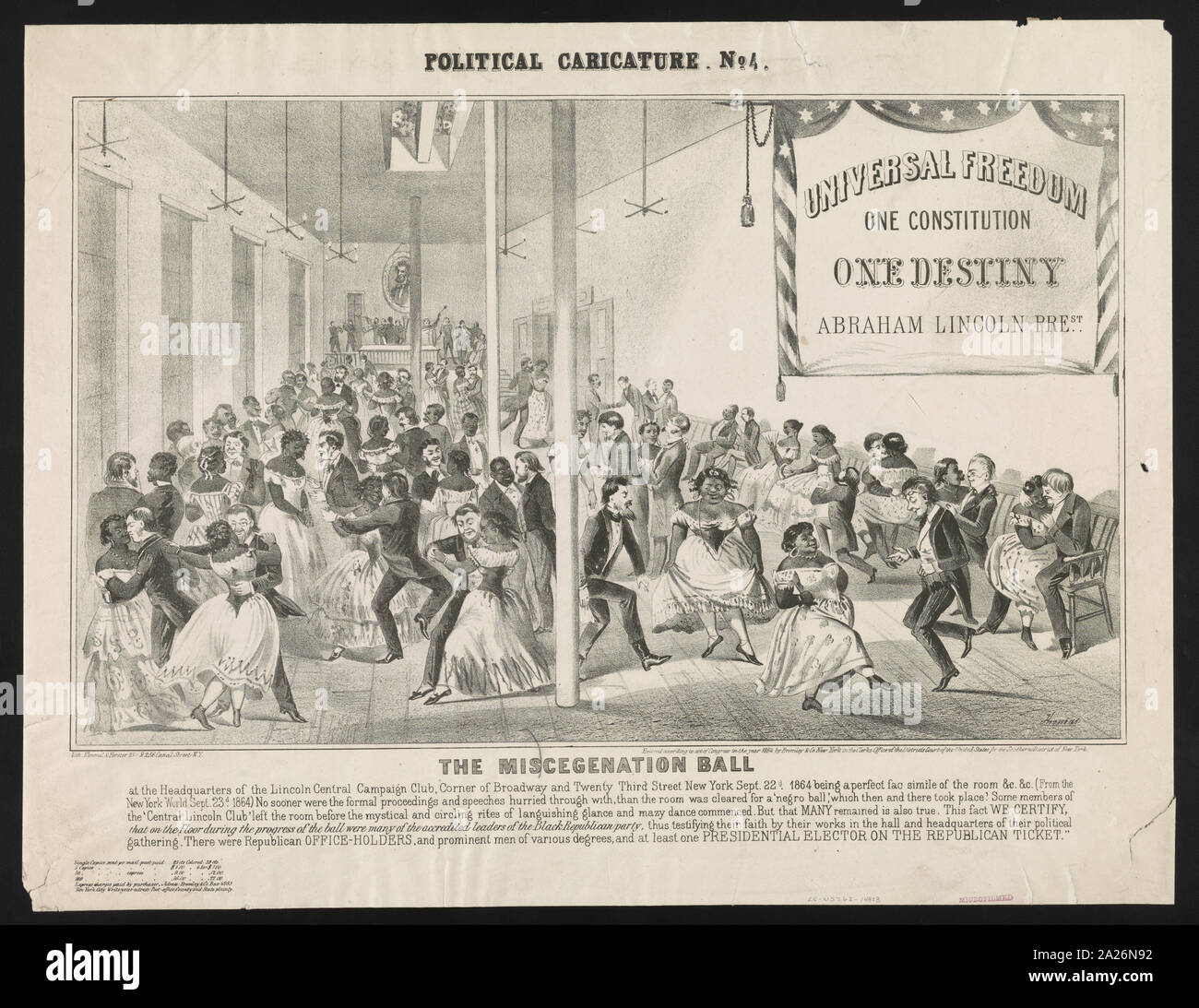 Political caricature. No. 4, The miscegenation ball Stock Photo