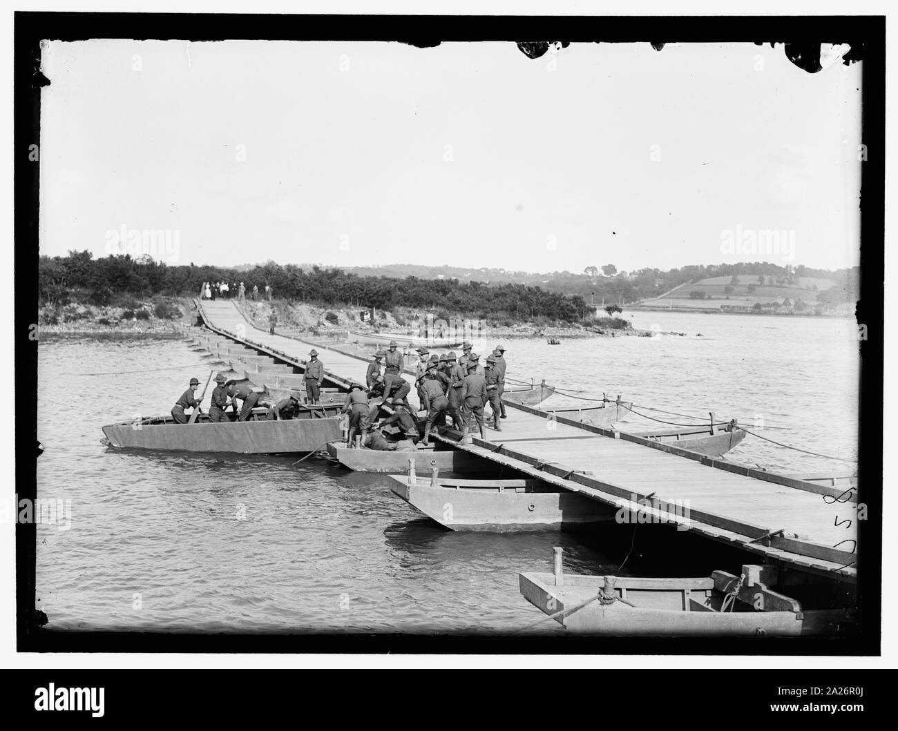 Pontoon bridge built by US Army Engineering unit at Washington Barracks