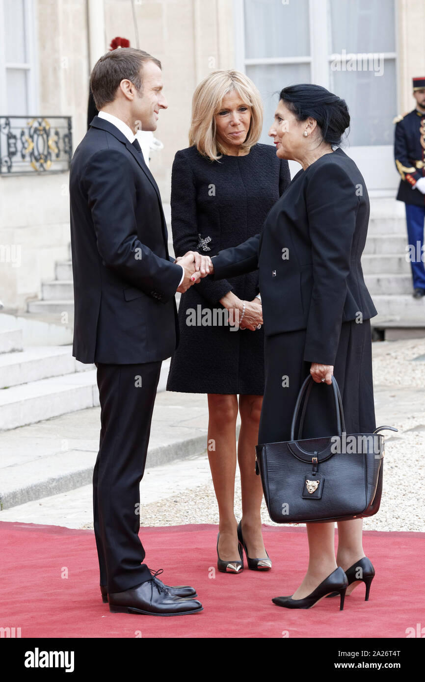 Paris, France. 30th Sep, 2019.Emmanuel Macron receives foreign heads of state and government to pay tribute to President Jacques Chirac. Stock Photo