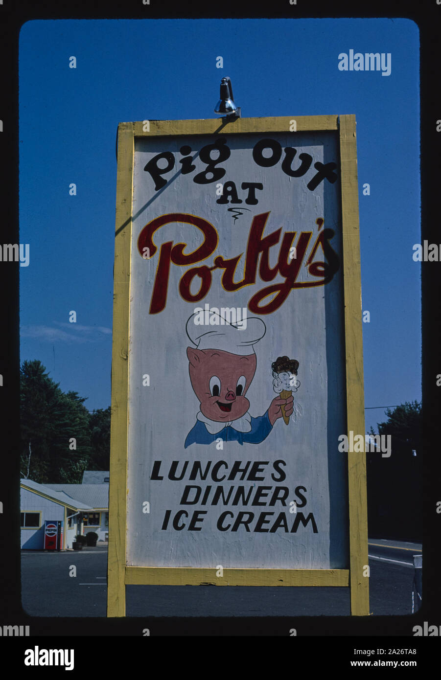 Porky's Drivein sign, Laconia, New Hampshire Stock Photo Alamy