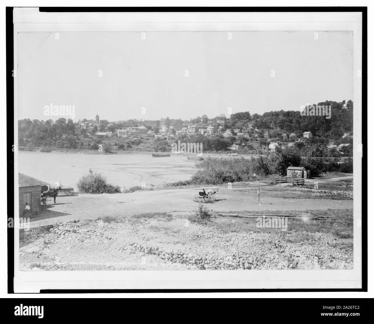 Port Henry from steamer wharf, Lake Champlain, N.Y. Stock Photo