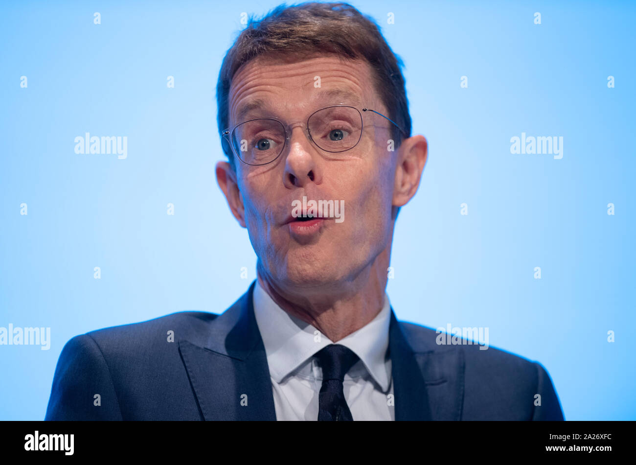Manchester, UK. 1st Oct, 2019. Andy Street, Mayor of the West Midlands Combined Authority, speaks at day three of the Conservative Party Conference in Manchester. Credit: Russell Hart/Alamy Live News Stock Photo