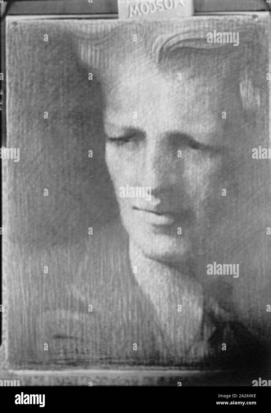 Portrait drawing of Arnold Genthe Stock Photo Alamy