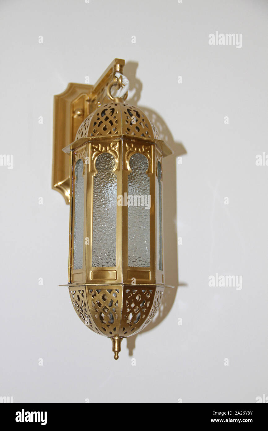 Bronze lamp light hanging on wall, Sea Cliff Resort and Spa Hotel