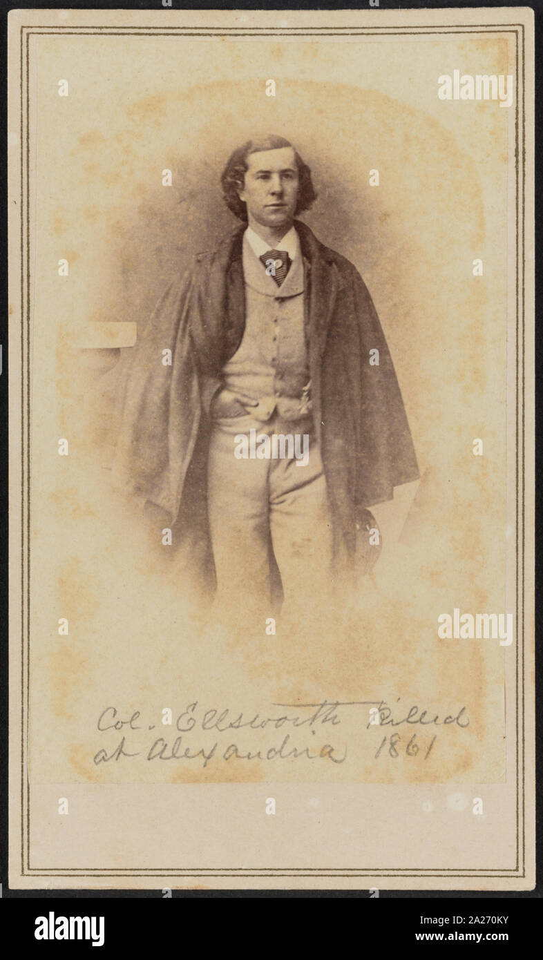 Portrait of Colonel Elmer Ephraim Ellsworth / from photographic negative in Brady's National Portrait Gallery Stock Photo