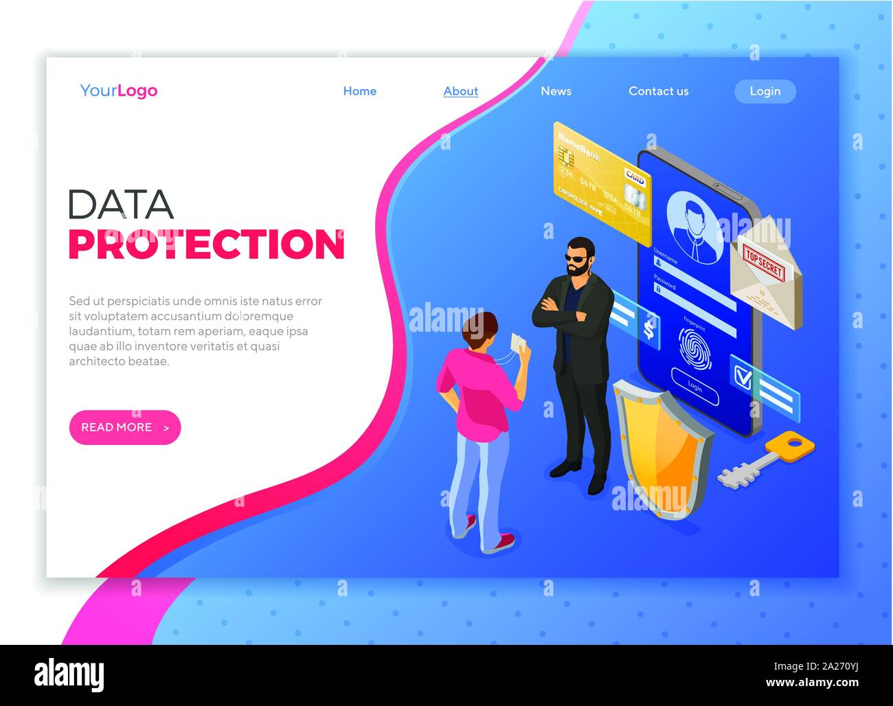 Computer Internet and Personal Data Security Stock Vector Image & Art ...