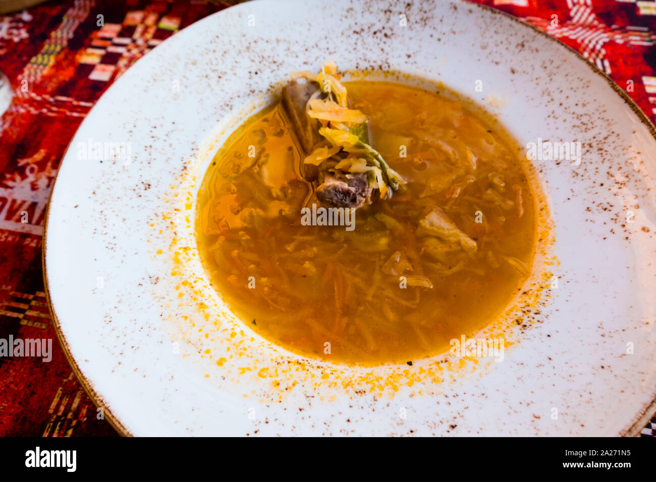 RAUGINTU KOPUSTU SRIUBA, cured cabbage soup, Lithuanian cuisine, Etno