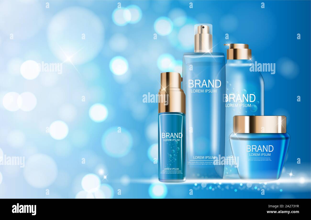 Shower Gel Bottle Template for Ads or Magazine Background. 3D Realistic