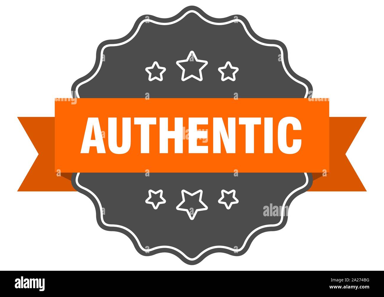 authentic isolated seal. authentic orange label. authentic Stock Vector ...