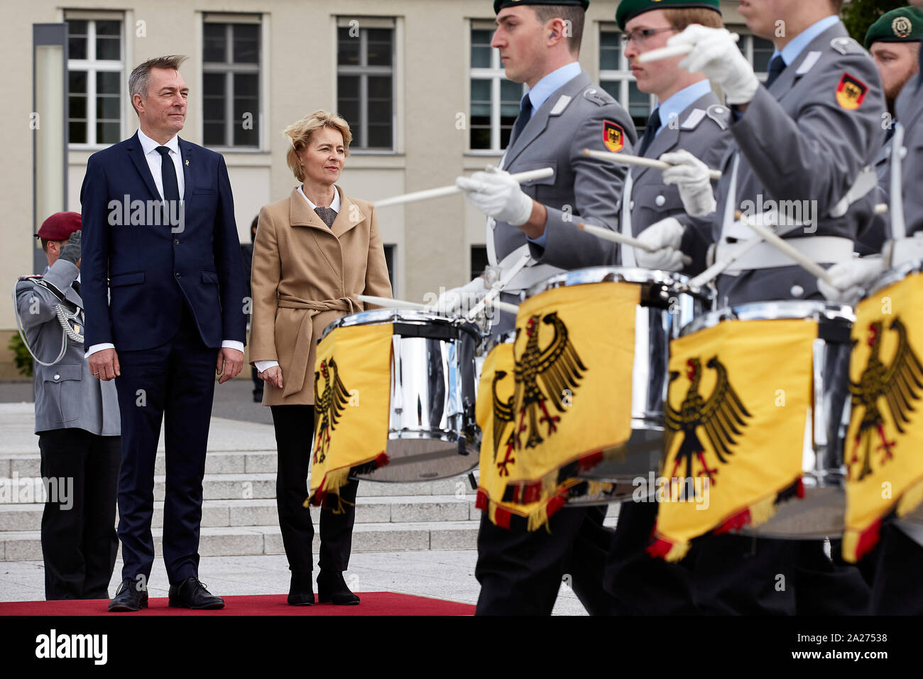 14.05.2019, Berlin, Berlin, Germany - Federal Defence Minister Ursula von der Leyen receives the Norwegian Defence Minister, H.E. Frank Bakke-Jensen, Stock Photo