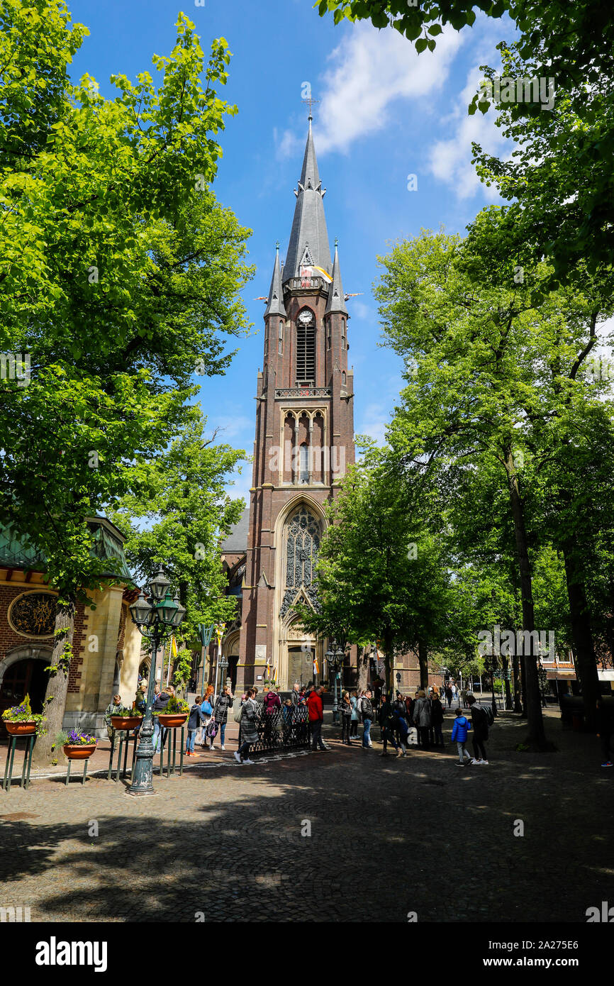 05.05.2019, Kevelaer, North Rhine-Westphalia, Germany - Town view, Chapel Square with Basilica of Mary and Chapel of Grace in the place of pilgrimage Stock Photo