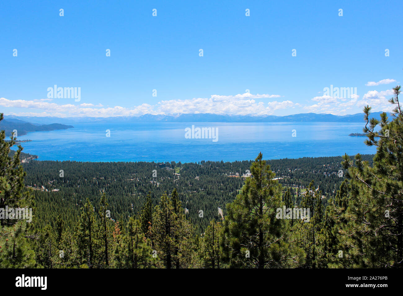 Landscape view of the Lake Tahoe from one of the viewpoint in California - Nevada state border Stock Photo
