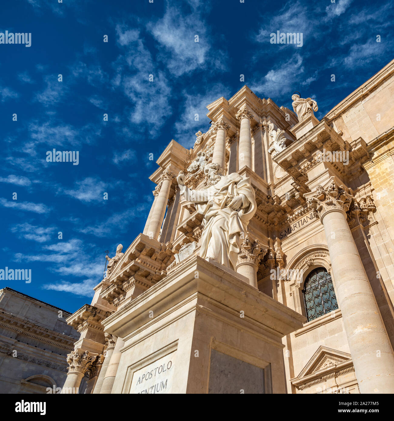 The Cathedral of Syracuse in Sicily, Italy Stock Photo