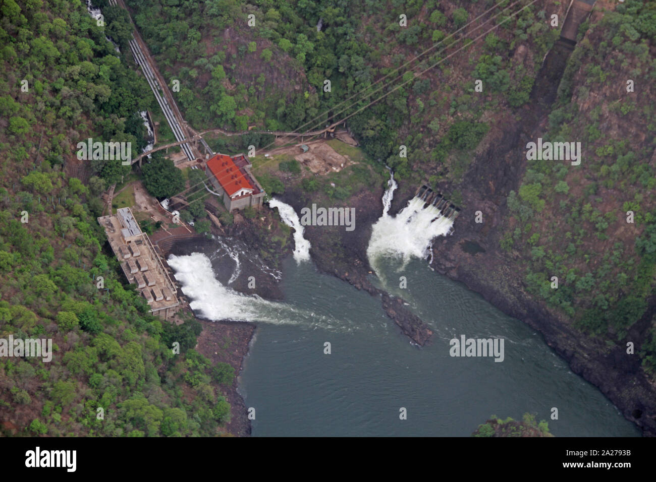 Hydroelectric power station by the Victoria Falls (MosioaTunya), on