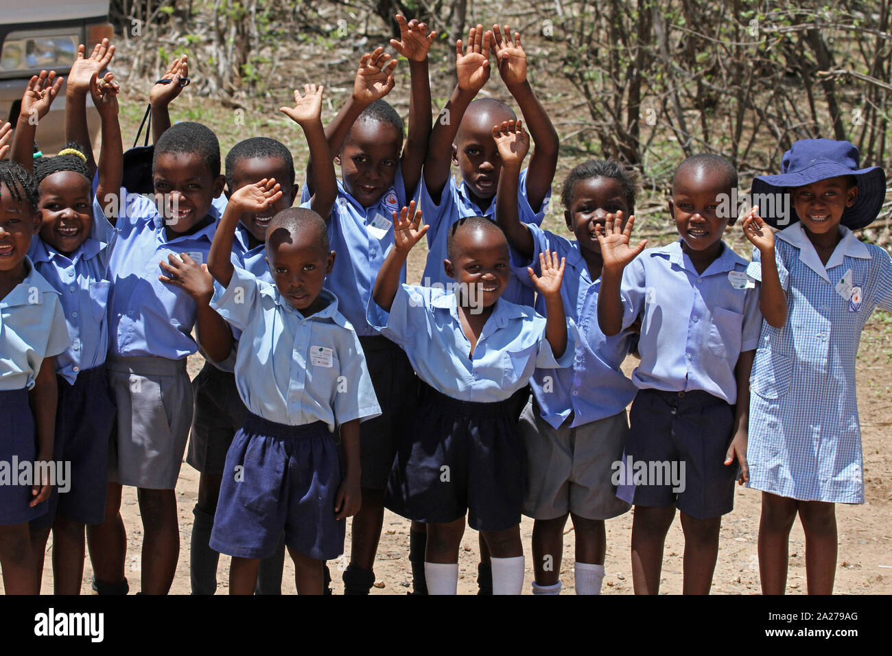 School children in uniform, Zimbabwe. Stock Photo