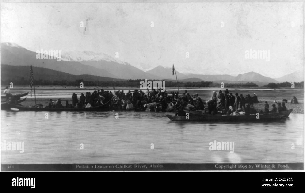 Potlatch dance on Chilkat River, Alaska Stock Photo Alamy