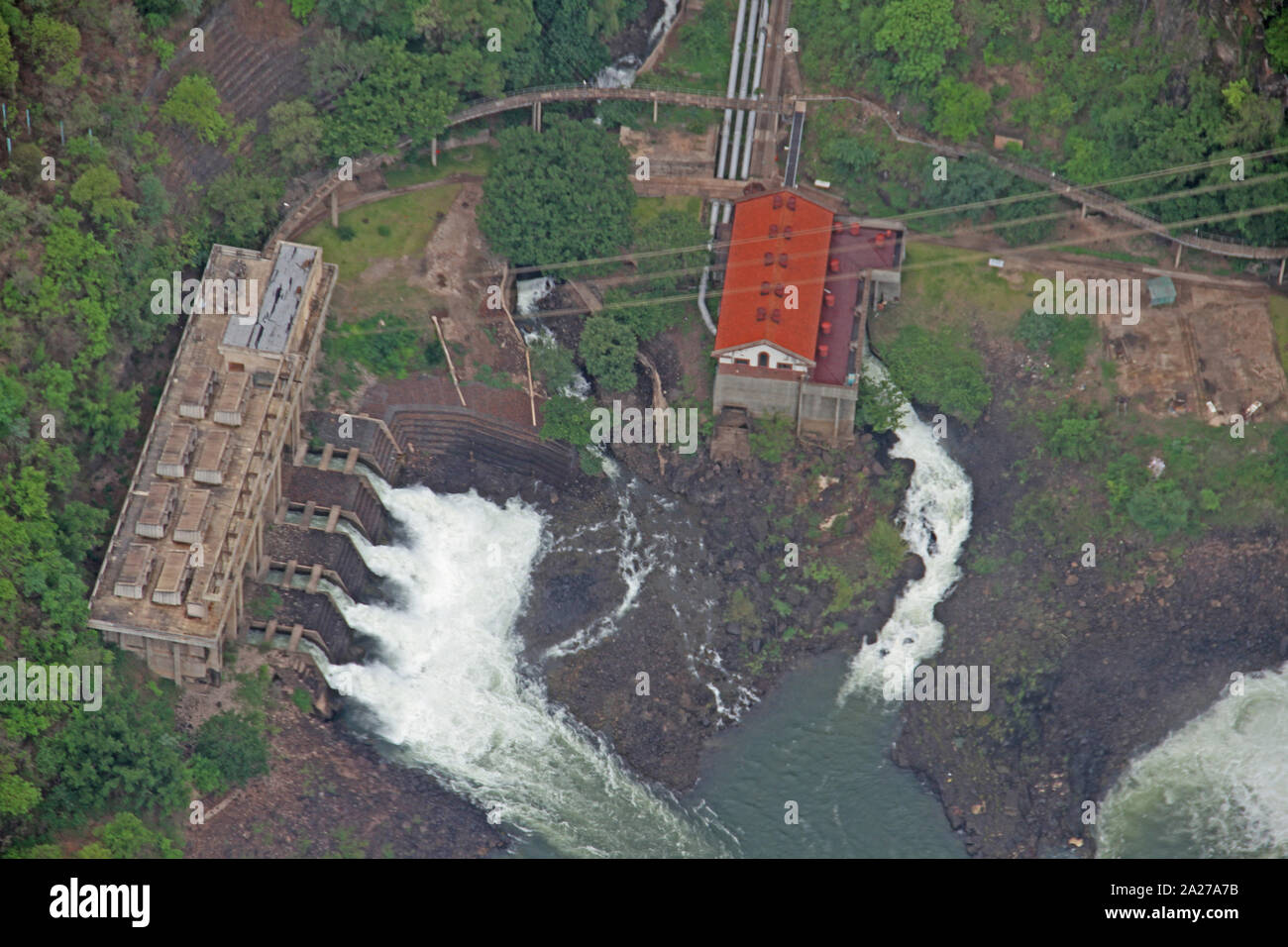 Hydroelectric power station by the Victoria Falls (MosioaTunya), on