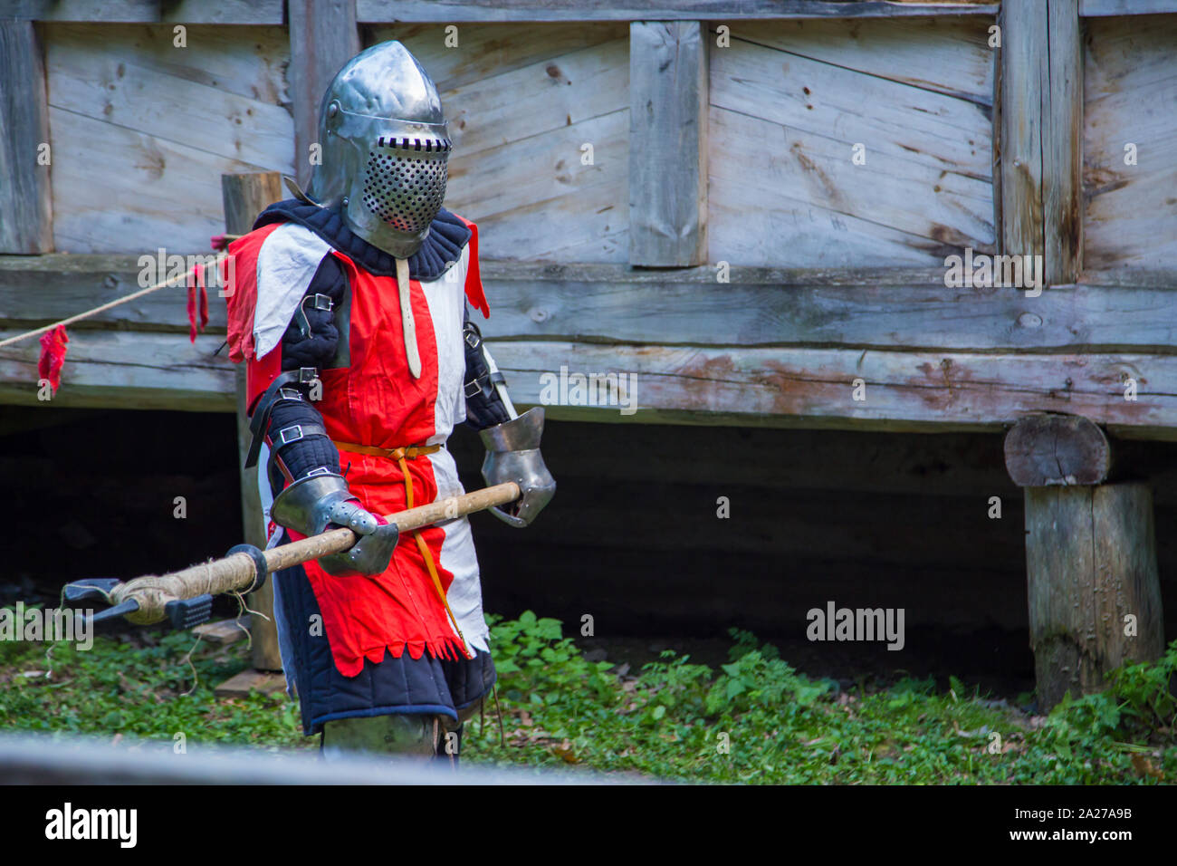 Portrait of medieval knight Stock Photo