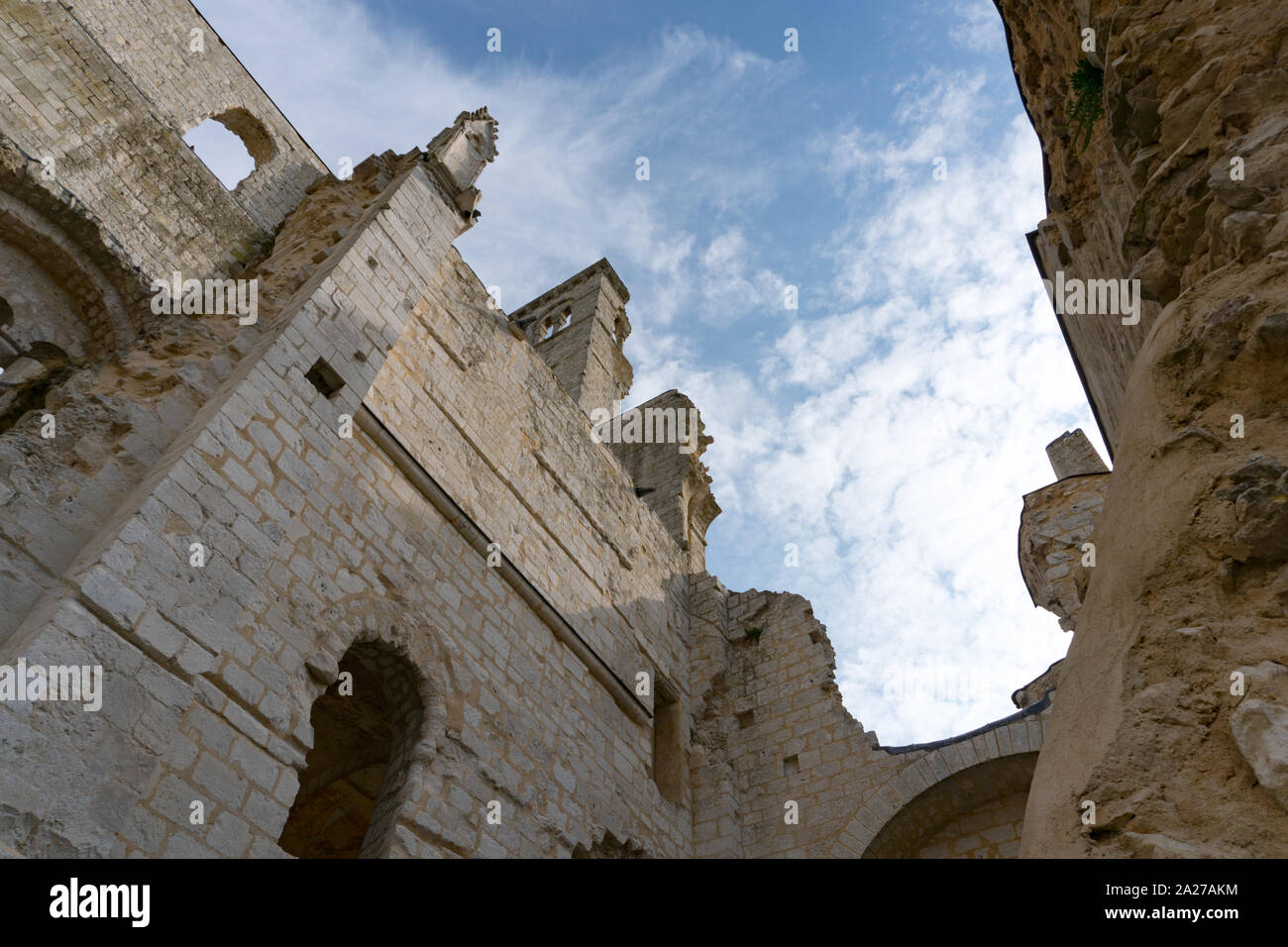 Jumieges, Normandy / France - 13 August 2019: detail view of the ruins of the old abbey and Benedictine monastery at Jumieges in Normandy in France Stock Photo