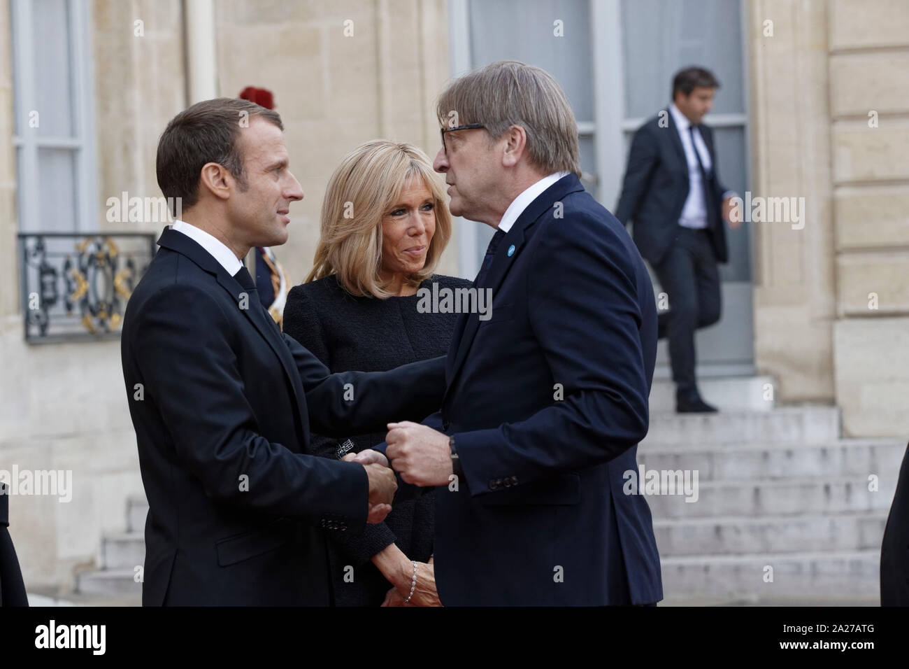 Paris, France. 30th Sep, 2019.Emmanuel Macron receives foreign heads of ...