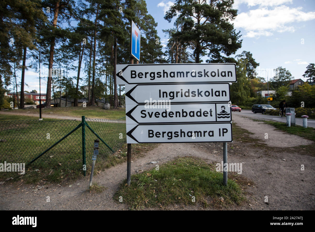 Bergshamra School in Stockholm, where Greta Thunberg attended, primary and special school with grades 1-9 for students with autism, Stcockholm, Sweden Stock Photo