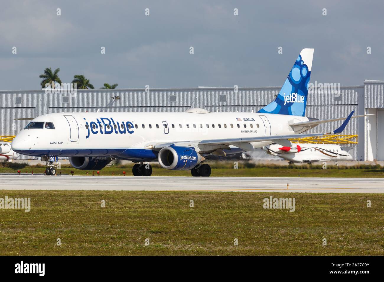 Fort Lauderdale, USA 06. April 2019 JetBlue Embraer E190 airplane at