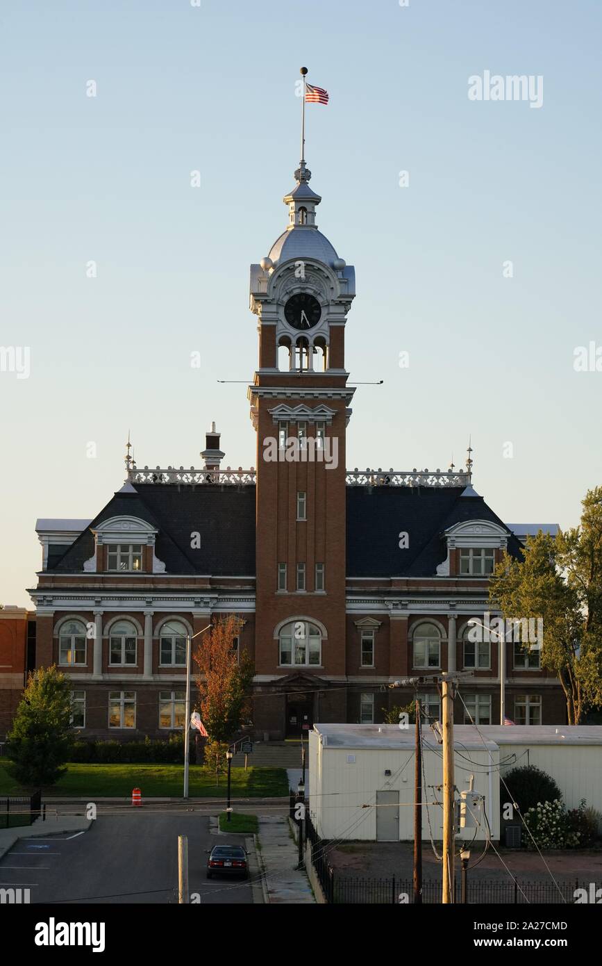 Lincoln County Courthouse clock tower. Builtin 1903 towers over