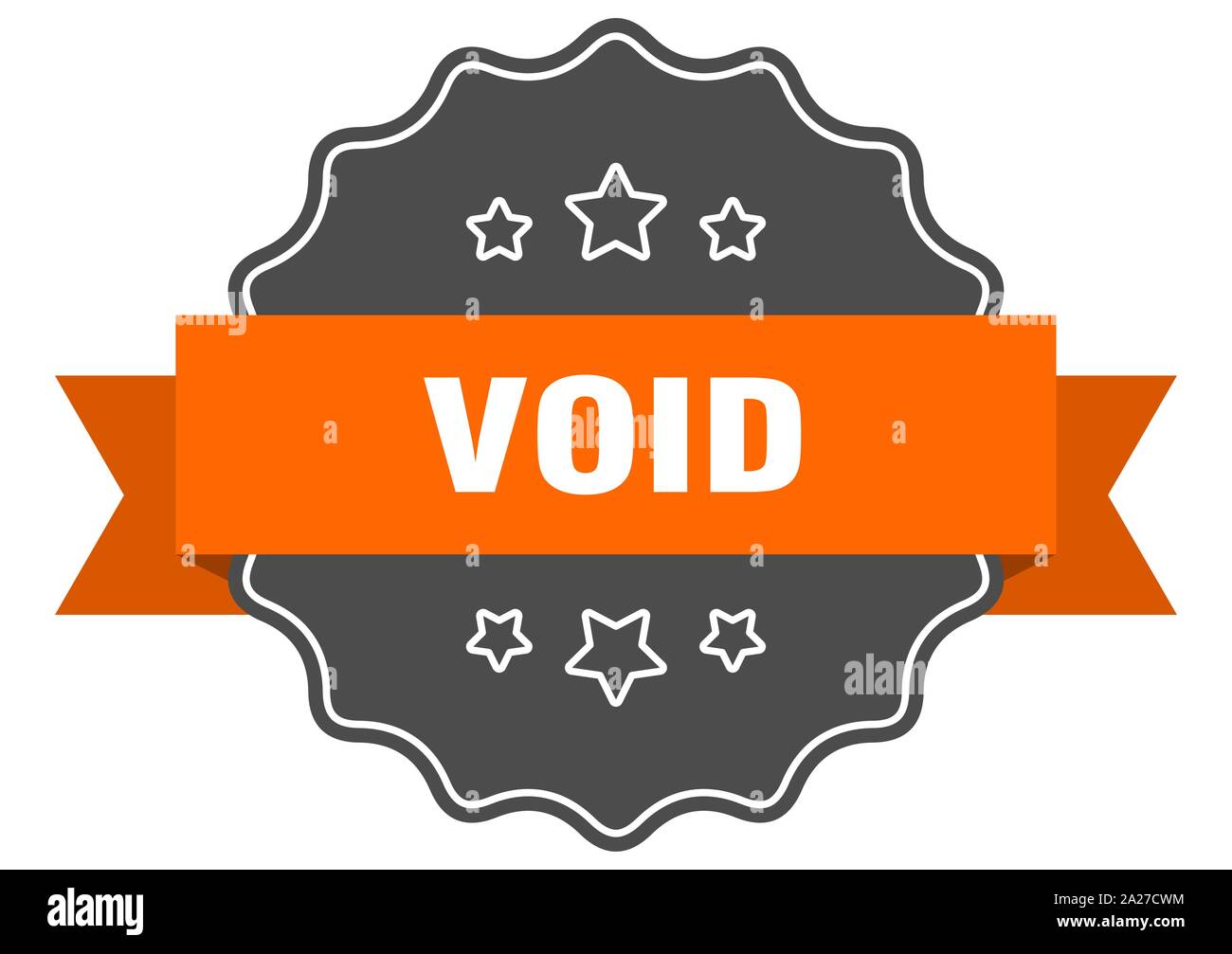 void isolated seal. void orange label. void Stock Vector