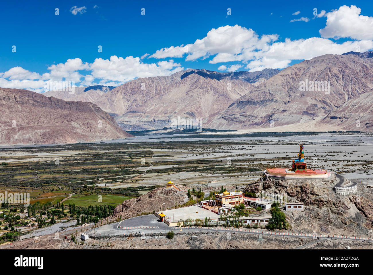 Maitreya Buddha statue in Diskit gompa in Nubra valley, Ladakh, India Stock Photo