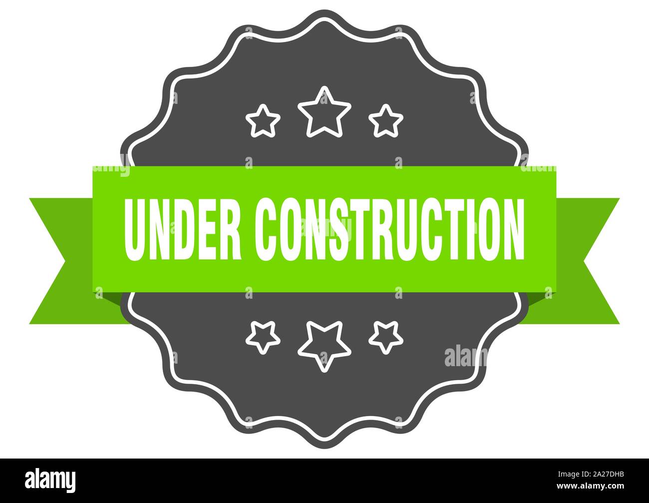 under construction isolated seal. under construction green label. under