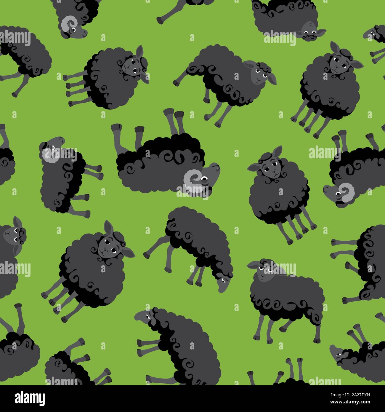 Sheep Black Pattern Stock Vector