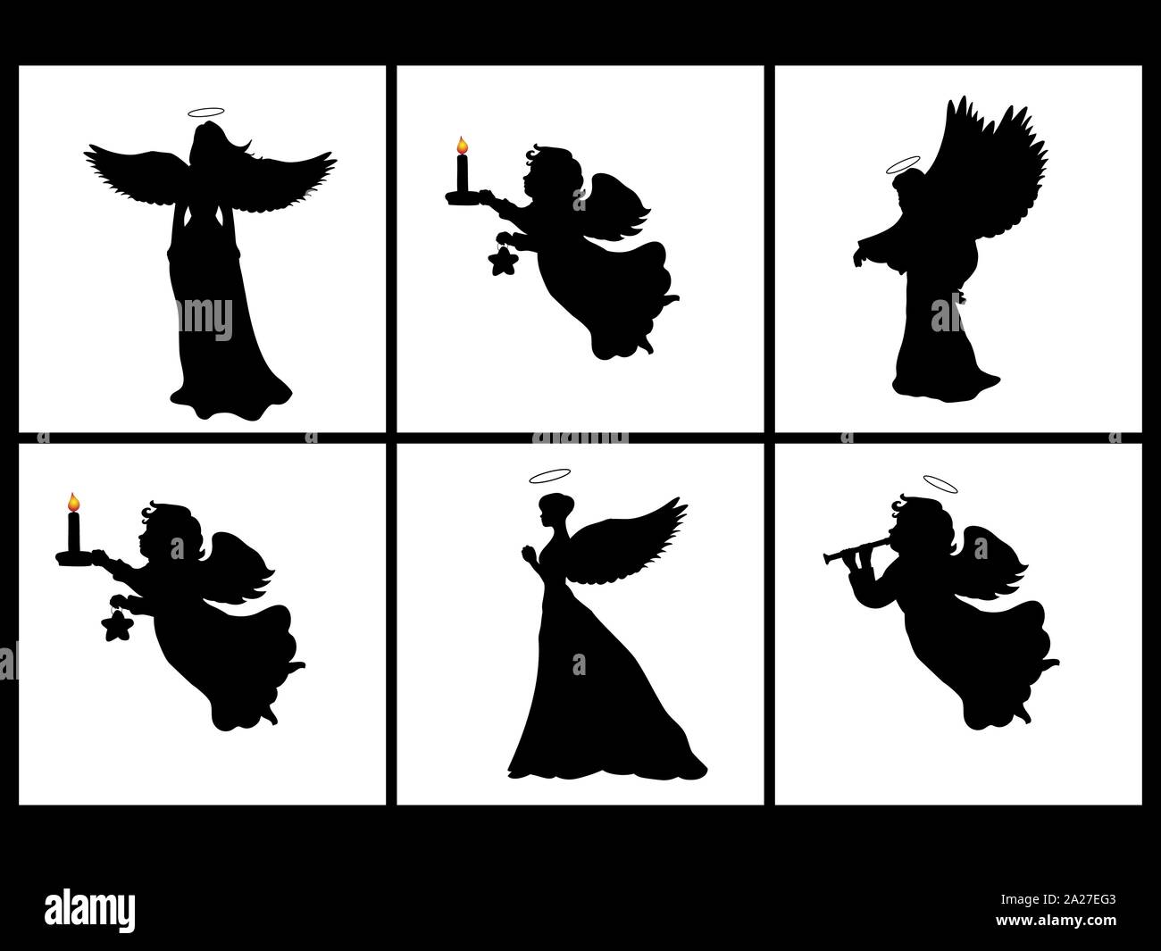 Christmas Angel Silhouette Sep Angel Templates (Free PDF Printables)
