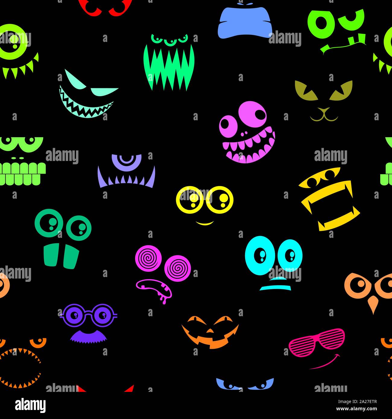 Monsters Halloween Pattern Stock Vector