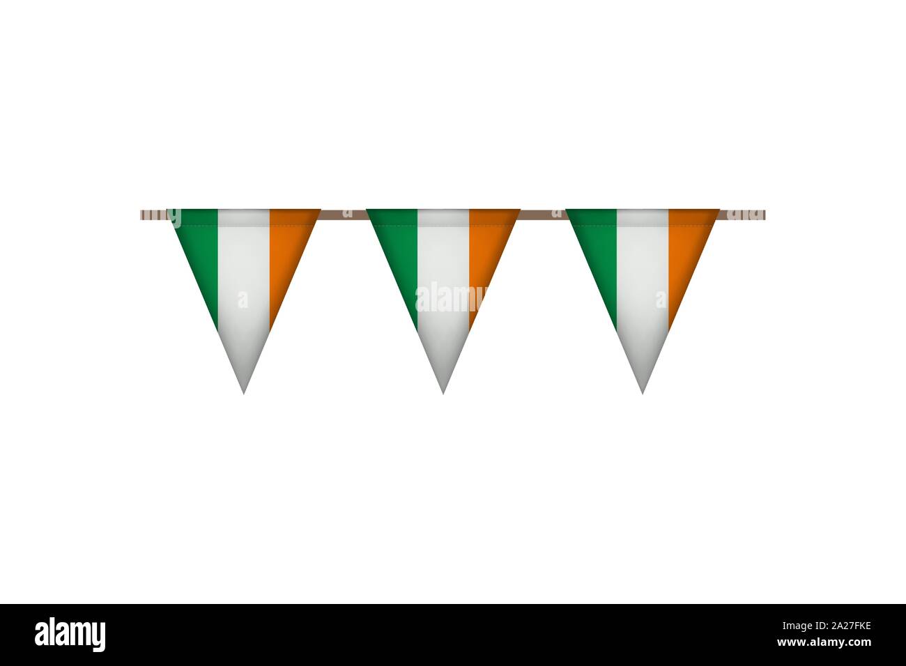Ireland triangle garland with flags. Carnaval and festival decoration. Vector illustration Stock
