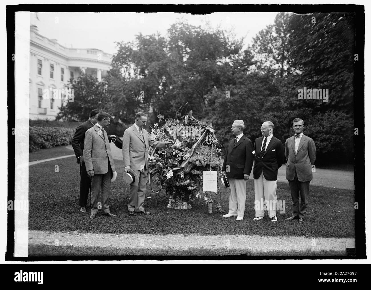 Pres. Coolidge & Foral Telegraph Serv., 4/3/24 Stock Photo