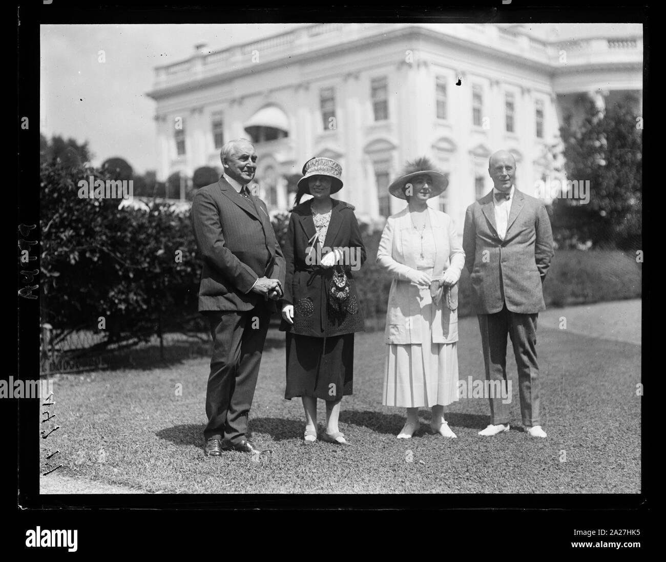 Pres. Harding, Sen. and Mrs. Oddie and Mary Harrigan of Reno Stock Photo