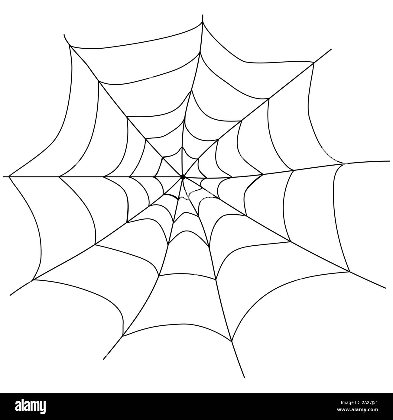 Spiders sit on a web. Black silhouettes Stock Vector