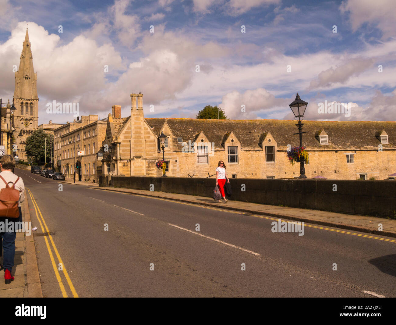 View up St Mary's Street to St Mary's Church in the historic town of