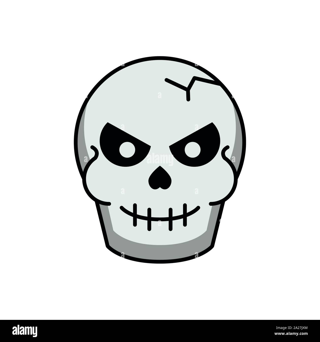 halloween skull head isolated icon Stock Vector