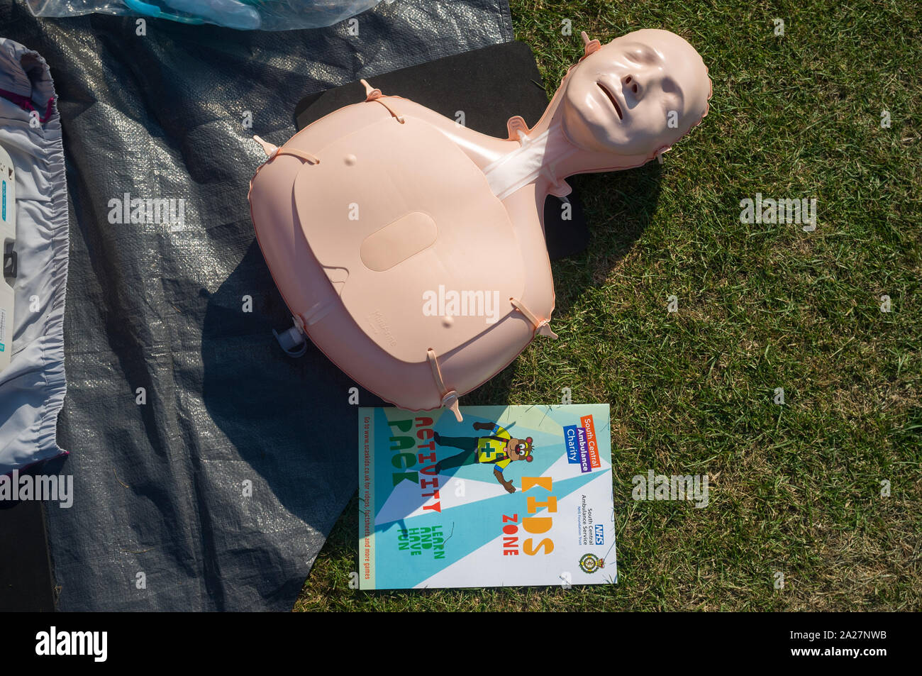 CPR and AED training dummies Stock Photo