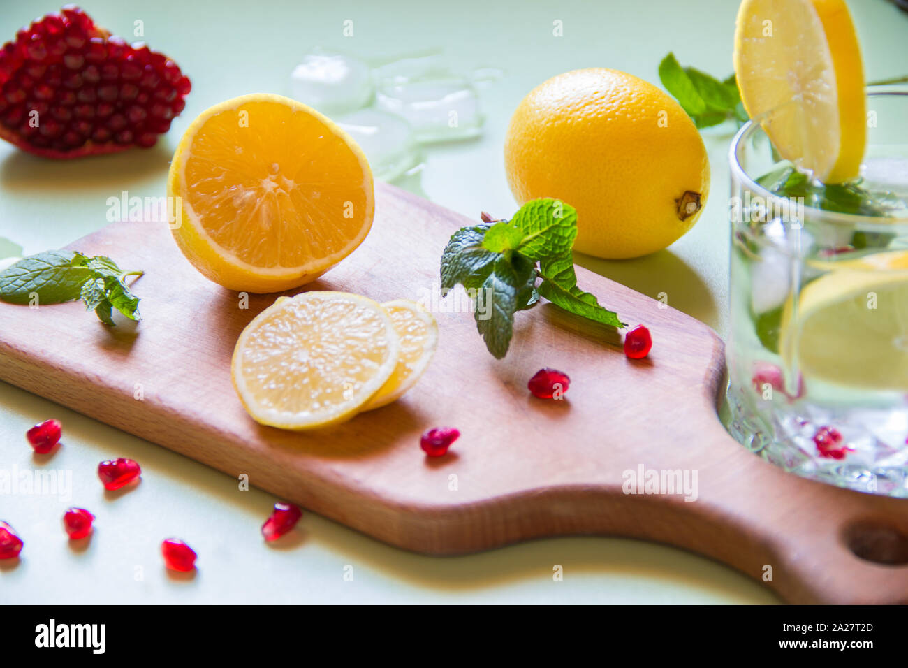 Refreshing drink with lemon Stock Photo Alamy