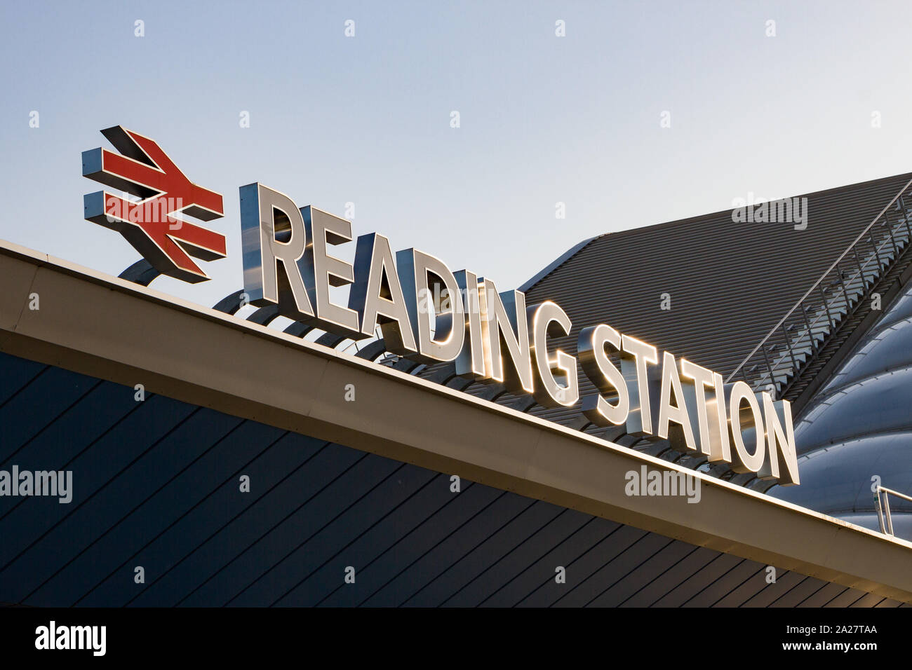 The British Rail sign outside Reading Station Stock Photo